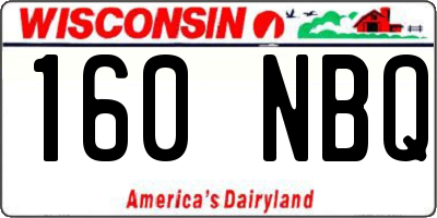 WI license plate 160NBQ