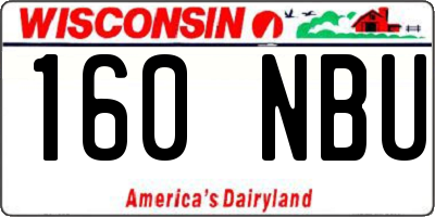 WI license plate 160NBU