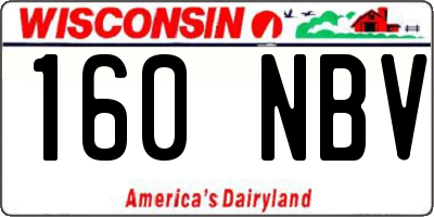 WI license plate 160NBV