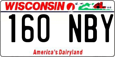 WI license plate 160NBY