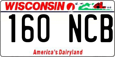 WI license plate 160NCB