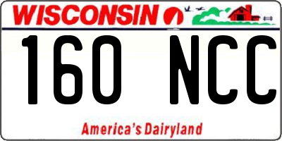 WI license plate 160NCC