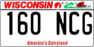 WI license plate 160NCG