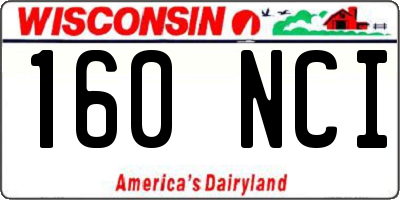 WI license plate 160NCI