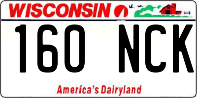 WI license plate 160NCK