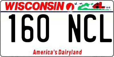 WI license plate 160NCL