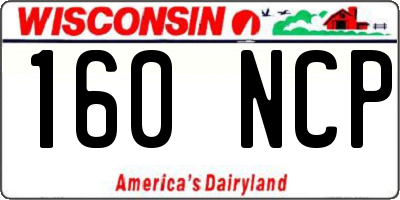 WI license plate 160NCP