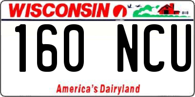 WI license plate 160NCU