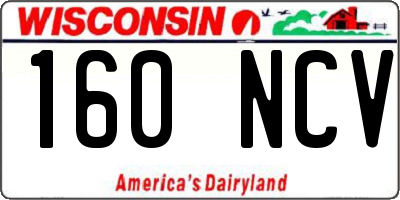 WI license plate 160NCV