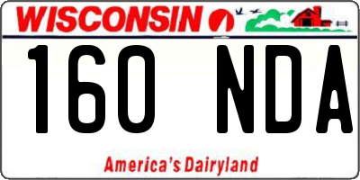 WI license plate 160NDA