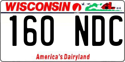 WI license plate 160NDC