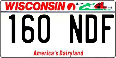 WI license plate 160NDF