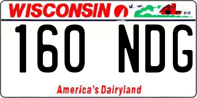 WI license plate 160NDG