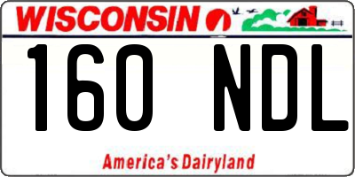 WI license plate 160NDL
