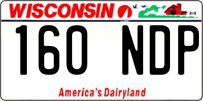 WI license plate 160NDP