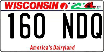 WI license plate 160NDQ