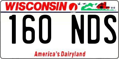 WI license plate 160NDS