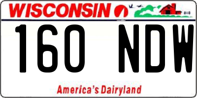 WI license plate 160NDW