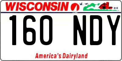 WI license plate 160NDY