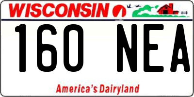 WI license plate 160NEA