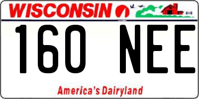 WI license plate 160NEE