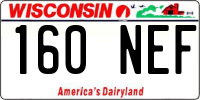 WI license plate 160NEF
