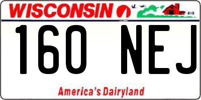 WI license plate 160NEJ