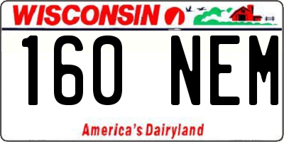 WI license plate 160NEM