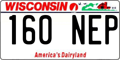 WI license plate 160NEP