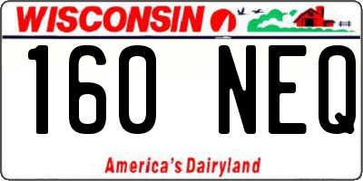 WI license plate 160NEQ