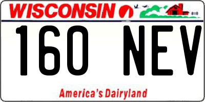 WI license plate 160NEV