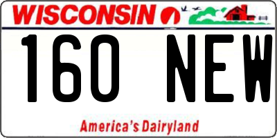WI license plate 160NEW