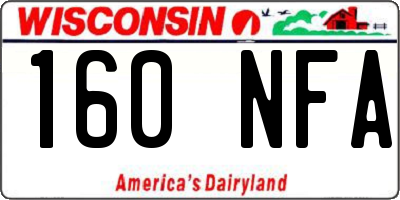 WI license plate 160NFA