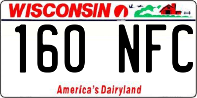 WI license plate 160NFC