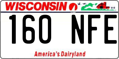 WI license plate 160NFE