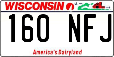 WI license plate 160NFJ