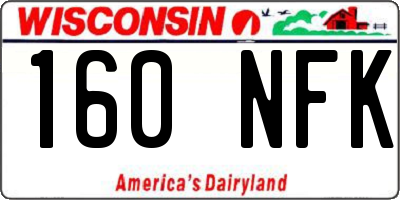 WI license plate 160NFK
