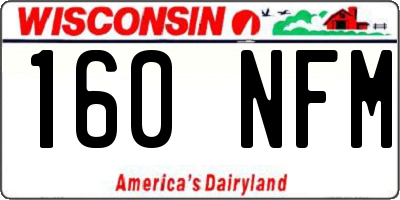 WI license plate 160NFM