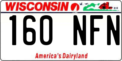 WI license plate 160NFN