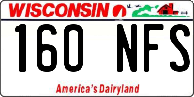 WI license plate 160NFS