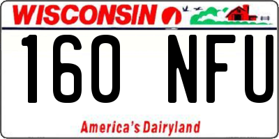 WI license plate 160NFU