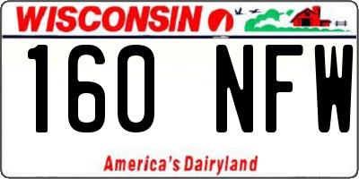 WI license plate 160NFW