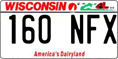 WI license plate 160NFX
