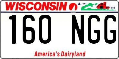 WI license plate 160NGG
