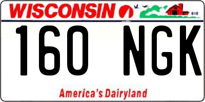 WI license plate 160NGK