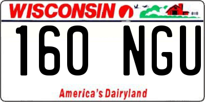 WI license plate 160NGU