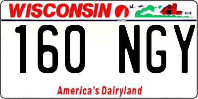 WI license plate 160NGY