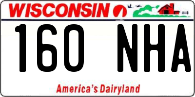 WI license plate 160NHA