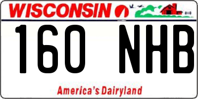 WI license plate 160NHB