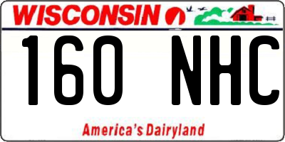 WI license plate 160NHC